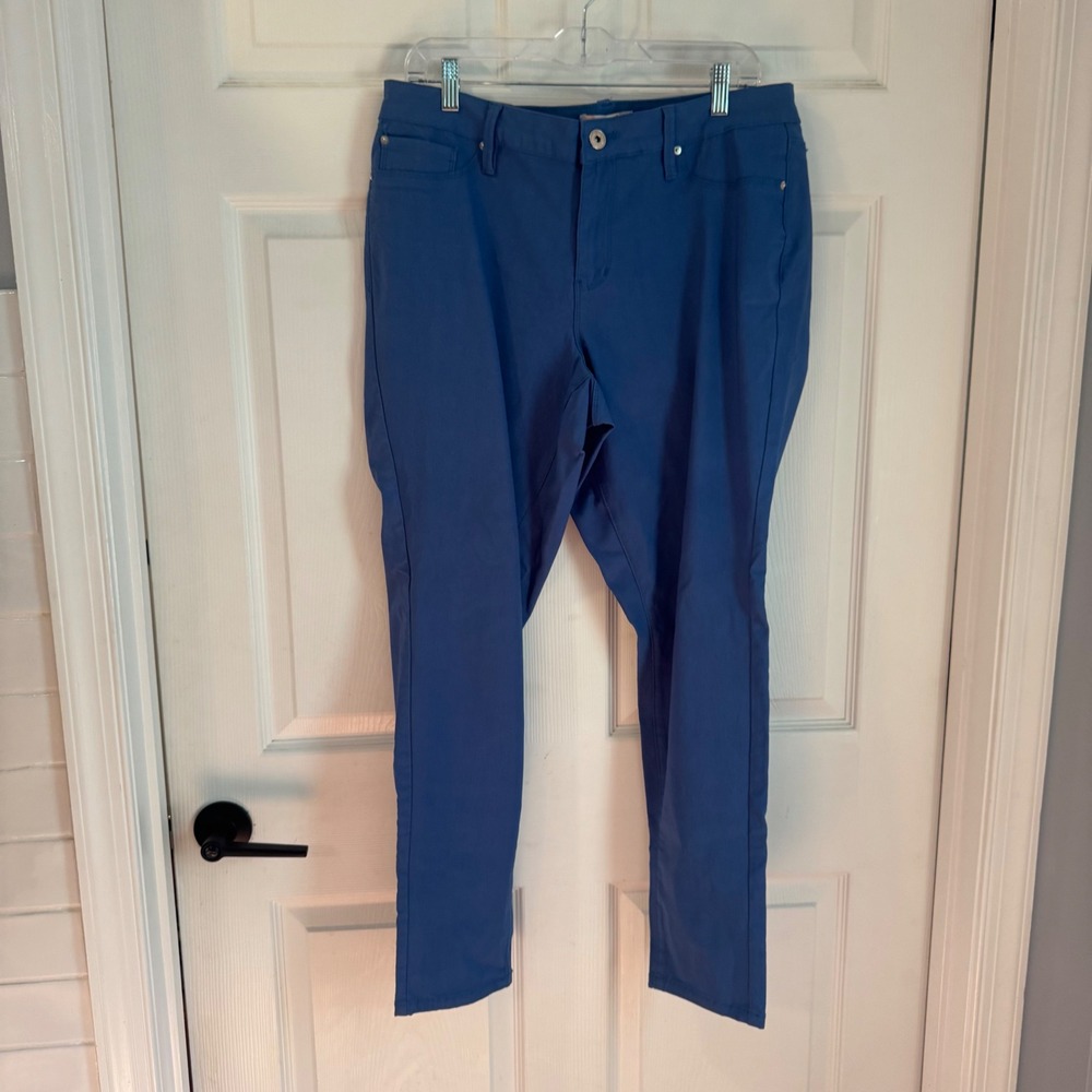 YMI Pants Women 2X Blue Cotton Blend Stretch 5-Pocket Mid Rise Slim Straight - Picture 1 of 7